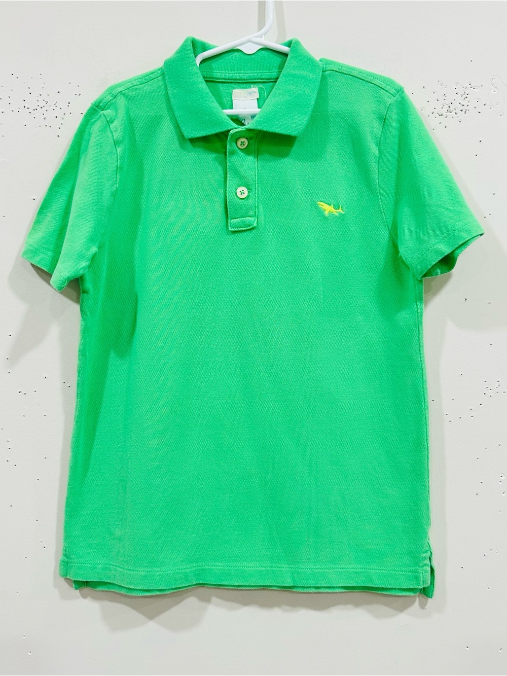J Crew Crewcuts Shirt Green Mesh Knit Logo Collar Size 8